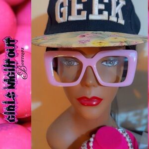 Pink Square Frame Sunglasses